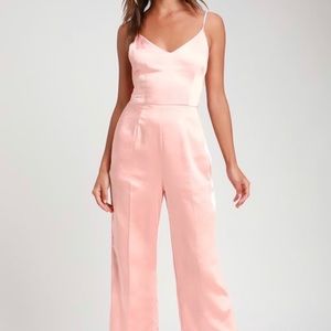 Pink Satin Jumpsuit